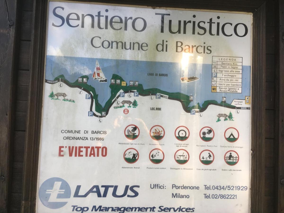 Casa A Schiera Fronte Lago Con Giardino Barcis Kültér fotó